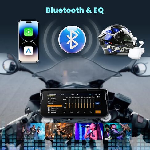 6.86 inch Motorcycle Carplay Screen GPS Navigation System with Wireless Carplay and Android Auto, Portable Car Play for Moto Waterproof HD Touch Screen with Bluetooth Mirror Link TF Card in Kuwait