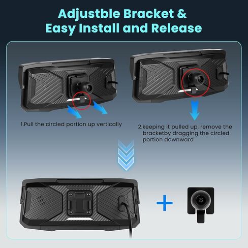 6.86 inch Motorcycle Carplay Screen GPS Navigation System with Wireless Carplay and Android Auto, Portable Car Play for Moto Waterproof HD Touch Screen with Bluetooth Mirror Link TF Card in Kuwait