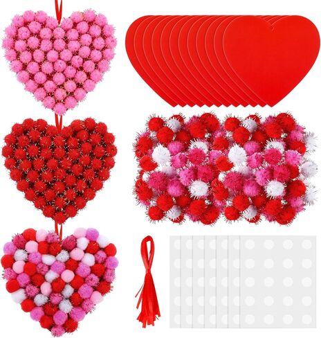 Realspring 24 Sets Christmas Snowflake Pom-poms Craft Kit Blue Winter DIY Frozen Pom Pom Ornament Craft Bulk Christmas Poms Decor for Xmas Home Activity Classroom Party in Saudi Arabia