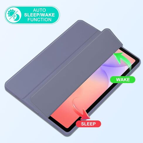 Case for Samsug Galaxy Tab S10 Lite/ S10 FE 2025/ S9 FE 10.9 inch/ S9 11 inch 2023, Trifold Stand Protective Cover with Pencil Holder, Hard PC Clear Back Shell Auto Wake/Sleep-Purple in Saudi Arabia