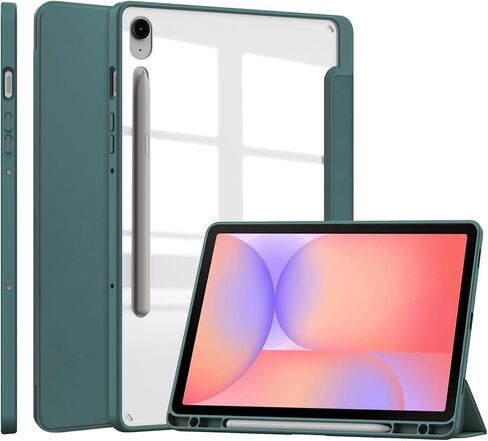 Case for Samsug Galaxy Tab S10 Lite/ S10 FE 2025/ S9 FE 10.9 inch/ S9 11 inch 2023, Trifold Stand Protective Cover with Pencil Holder, Hard PC Clear Back Shell Auto Wake/Sleep-Purple in Saudi Arabia