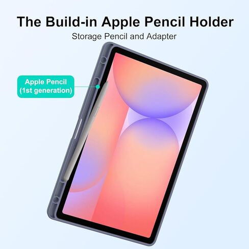 Case for Samsug Galaxy Tab S10 Lite/ S10 FE 2025/ S9 FE 10.9 inch/ S9 11 inch 2023, Trifold Stand Protective Cover with Pencil Holder, Hard PC Clear Back Shell Auto Wake/Sleep-Purple in Saudi Arabia