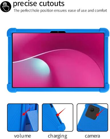 حافظة تابلت T-Mobile REVVL Tab 2 5G 10.1 بوصة، حامل BOVUGAC من السيليكون الناعم القابل للتعديل مضاد للصدمات مناسب للأطفال لجهاز T-Mobile REVVL Tab 2 2025 10.1 بوصة (أزرق) in Kuwait