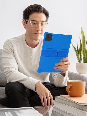 حافظة تابلت T-Mobile REVVL Tab 2 5G 10.1 بوصة، حامل BOVUGAC من السيليكون الناعم القابل للتعديل مضاد للصدمات مناسب للأطفال لجهاز T-Mobile REVVL Tab 2 2025 10.1 بوصة (أزرق) in Kuwait