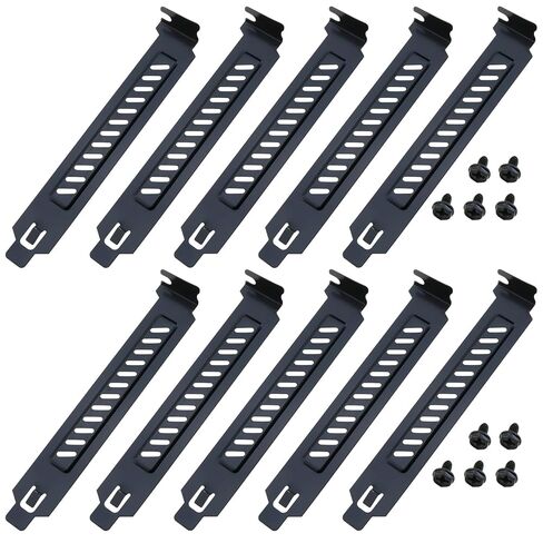 10-Piece Black PCI Slot Covers, Dust Filter Brackets for Computer Case Expansion Blank Plates in Saudi Arabia