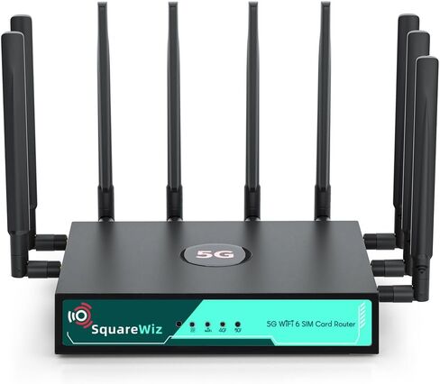 راوتر RM520N AX3000 WiFi 6 5G مع فتحة لبطاقة Sim، بوابة LTE خلوية مع 9 هوائيات قابلة للفصل عالية الكسب، مودم 5G NR يدعم 128 مستخدمًا للمكتب المنزلي، معتمد من AT&T T-Mobile، VPN in Saudi Arabia