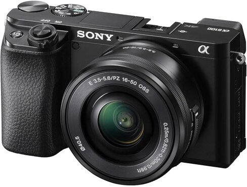 Sony a6100 Mirrorless Camera with 16-50mm Lens Bundle + Wireless Microphone System + Accessory Package Including 64GB Extreme Memory, U-Grip, Case, Tripod, Software and More (30 Items) in Saudi Arabia