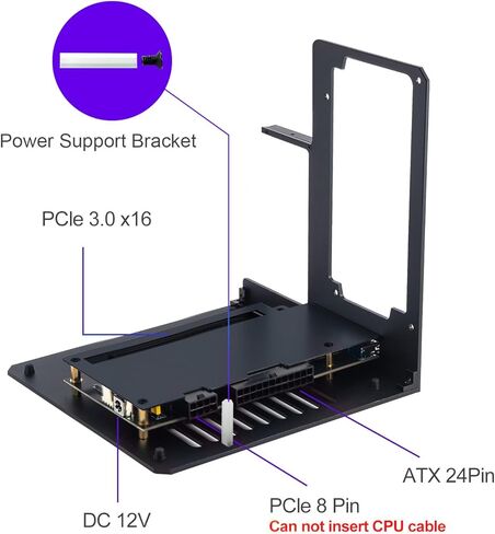 eGPU Enclosure Dock Thunderbolt 3/4 USB4 40Gbps PD 85W Charging - Gpu خارجي لأجهزة الألعاب المحمولة وأجهزة الكمبيوتر المحمولة، قاعدة بطاقات رسومات خارجية متوافقة مع NVIDIA/AMD PCIe، طاقة ATX in Kuwait