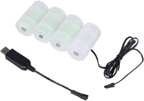 Feamos 1.1 متر USB إلى 1.5 فولت 3 فولت 4.5 فولت 6 فولت D-خلية-مزيل البطارية يمكن أن يحل محل 1-4 قطعة 1.5 فولت D-بطاريات قلوية للعبة المصباح in Saudi Arabia