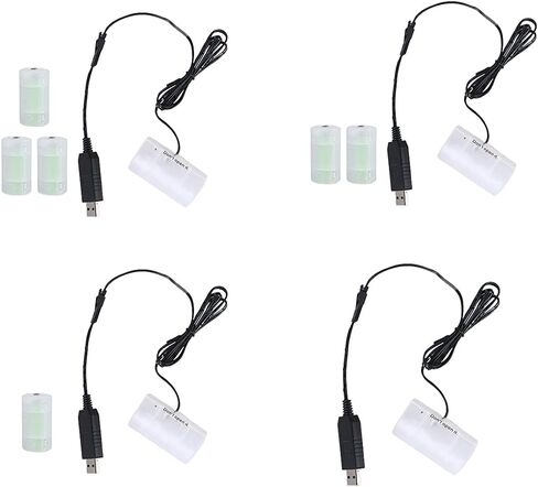 Feamos 1.1 متر USB إلى 1.5 فولت 3 فولت 4.5 فولت 6 فولت D-خلية-مزيل البطارية يمكن أن يحل محل 1-4 قطعة 1.5 فولت D-بطاريات قلوية للعبة المصباح in Saudi Arabia