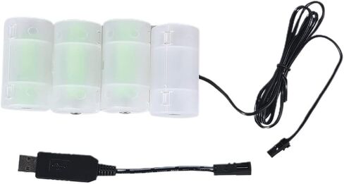Feamos 1.1 متر USB إلى 1.5 فولت 3 فولت 4.5 فولت 6 فولت D-خلية-مزيل البطارية يمكن أن يحل محل 1-4 قطعة 1.5 فولت D-بطاريات قلوية للعبة المصباح in Saudi Arabia
