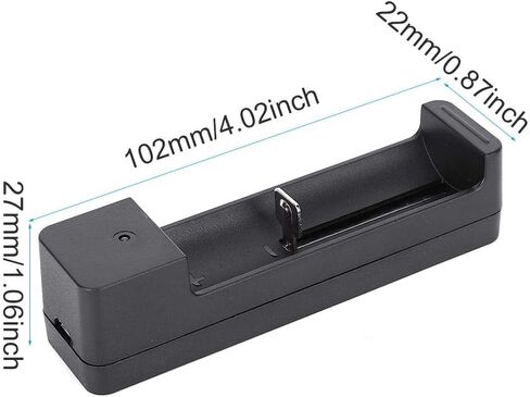 V BESTLIFE Battery Charger, Black PC Universal Single Slot USB Battery Charger Adapter LED Intelligent Charging for Li ion Cell 26650 14500 etc in Saudi Arabia