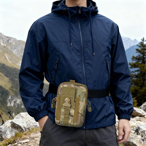 Tactical Fanny Pack for Men,Waterproof Waist Bag with MOLLE System & Carabiner and 600D Camouflage Oxford Durable,Multi-Pocket Design Waist Bag for Hiking, Hunting, Cycling & Outdoor Carry. in Saudi Arabia
