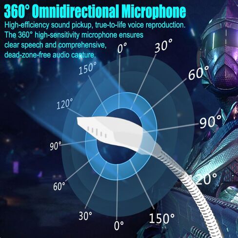 3.5 mm Jack Computer Microphone, Plug &Play Desktop Omnidirectional Condenser PC Laptop Mic, Ideal for Recording, Gaming, Streaming, Podcast Microphone, White in Saudi Arabia