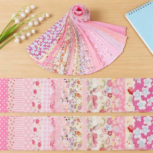 40-Pcs Jelly Rolls for Quilting, Precut Fabric Strips, Cotton Quilting Material, 2.5x19.5 Inch (6.5x50cm) Bundle with 20 Print Designs, 6 Style Options for Sewing and Craft Projects in Saudi Arabia