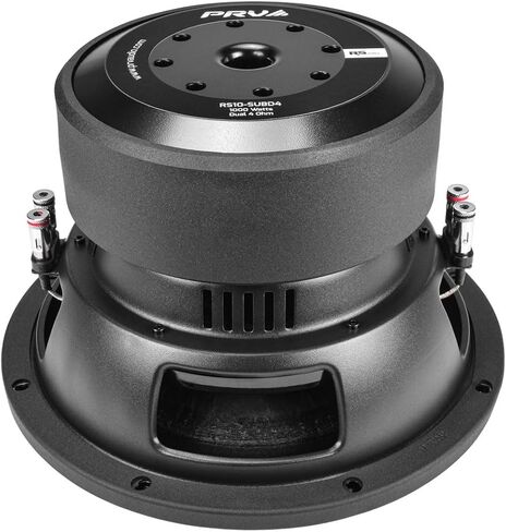 PRV AUDIO 10" Sub D4 2000 Watts Max Power Dual 4 Ohm, 17.5 mm Xmax, RS10-SUBD4, 2.6 in Voice Coil, 10 Inch Car Subwoofer Deep Low Tones for Car, Truck Audio Systems (Single) in Saudi Arabia