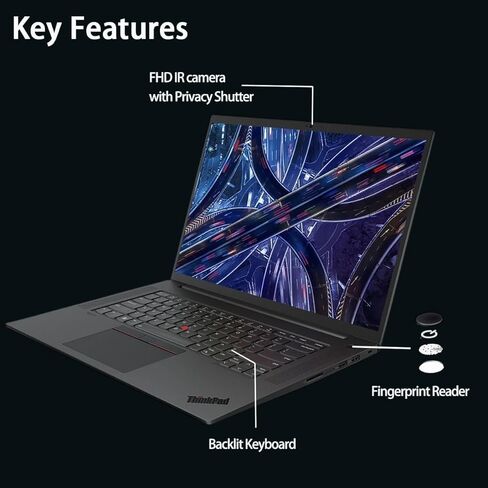 Lenovo ThinkPad P1 Mobile Workstation Laptop (16" 2K 165Hz, Intel 14-Core i7-13800H, 64GB DDR5, 4TB SSD, NVIDIA RTX A1000 6GB) 2 x Thunderbolt 4, Fingerprint, Backlit, IR Webcam, IST Hub, Win 11 Pro in Saudi Arabia