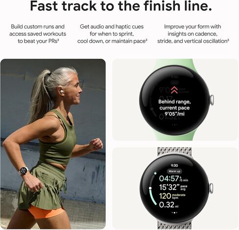 Google Pixel Watch 3 (41 ملم) أحدث طراز - ساعة ذكية تعمل بنظام Android، بطارية تدوم 24 ساعة - هيكل من الألومنيوم باللون الأسود غير اللامع - سوار Obsidian - Wi-Fi (متجدد) in Kuwait