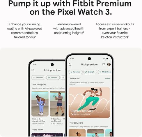 Google Pixel Watch 3 (41 ملم) أحدث طراز - ساعة ذكية تعمل بنظام Android، بطارية تدوم 24 ساعة - هيكل من الألومنيوم باللون الأسود غير اللامع - سوار Obsidian - Wi-Fi (متجدد) in Kuwait
