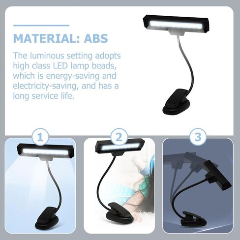 Toyvian Music Stand Lamp Clip-on LED USB Rechargeable Eye Protection Light with 10 LEDs for Piano, Guitar, and Sheet Music Reading in Bedroom and Study in Saudi Arabia