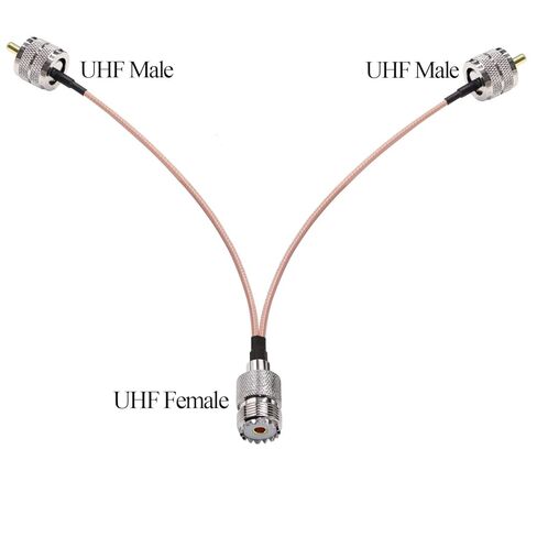 TUOLNK UHF Splitter PL259 SO239 أنثى إلى مزدوج SO239 ذكر Y نوع تمديد 8 بوصة (20 سم) RG316 V على شكل مجمع ضفيرة RF كابل محوري لحمل هوائي الراديو HAM CB in Saudi Arabia