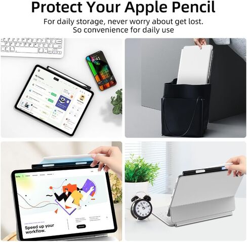 White Pencil Holder,Stylus Pouch Compatible with M-agic Keyboard Portable Smart Pencil Case for Apple in Saudi Arabia