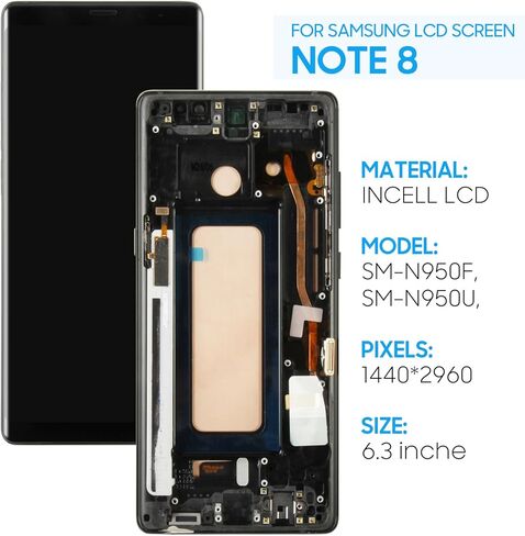 استبدال شاشة لهاتف Samsung Galaxy Note 8 Incell SM-N950U، SM-N950U1، M-N950F، SM-N9500، SM-N950N، SM-N950W، SC-01K، SM-N950FD LCD مجموعة رقمية تعمل باللمس (ليست بصمة الإصبع) in Kuwait