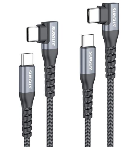 Right Angle USB C to USB C Cable 3FT [2Pack] 60W Fast Charging USBC Cable Braided Type C Data, 90 Degree C Port Charger Cord Android Auto Carplay for i-Phone 17/16/15 Series, i-Pad, MacBook, Samsung in Saudi Arabia