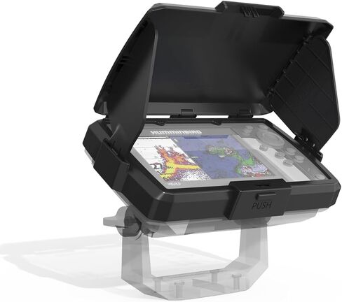 غطاء واقي من الشمس مقاوم للماء ABS، حماية وهج قابلة للطي لـ Humminbird 411660-1 Helix 5 Chirp GPS G3 وHumminbird 411670-1 Helix 5 Chirp DI GPS G3 Fish Finder (أسود) in Saudi Arabia