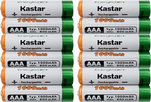 Kastar AAA 12 حزمة Ni-MH 1000 مللي أمبير في الساعة استبدال بطارية قابلة لإعادة الشحن فائقة السعة لباناسونيك HHR-4DPA HHR-55AAABU HHR-65AAABU، HHR-75AAA/BU، BK40AAABU، ضوء الحديقة، ضوء المسار، أجهزة التحكم عن بعد in Saudi Arabia