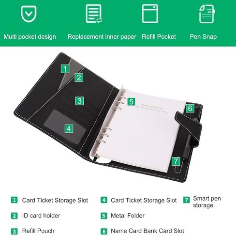 Digital Smart Pen Notebook Set, 16M 5.0 Sync Smart Pen for Digitizing, Storing, and Sharing Notes, 64 Page Notebook with Pens Refills, Ideal for Business Meeting in Saudi Arabia