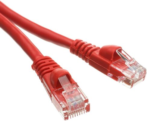 CableWholesale Cat5e Ethernet Cable, 24AWG, RJ45 Gold Plate Connector, ETL, 4 Pair Stranded Copper, Snagless Boot Unshielded Twisted Pair (UTP) Internet Network Patch Cable, 1.5 Foot, Red in Saudi Arabia