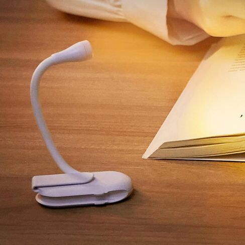 LED Rechargeable Clip-on Book Light USB Charging Mini Reading Lamp for Students Dormitory Bedside Night Light White in Saudi Arabia