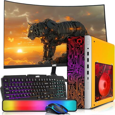 كمبيوتر مكتبي HP Lambo AMD A10-9700، ذاكرة وصول عشوائي 16 جيجابايت، 1 تيرابايت SSD، شاشة منحنية 32 بوصة، RGB KBM مع مساعد AI، WiFi، مكبر صوت RGB، Windows 11 (متجدد) in Saudi Arabia