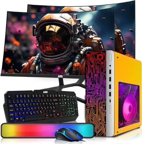كمبيوتر مكتبي HP Lambo AMD A10-9700، ذاكرة وصول عشوائي 16 جيجابايت، 1 تيرابايت SSD، شاشة منحنية 32 بوصة، RGB KBM مع مساعد AI، WiFi، مكبر صوت RGB، Windows 11 (متجدد) in Saudi Arabia