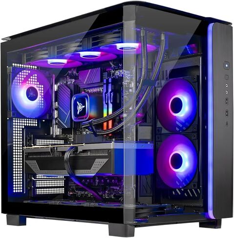 كمبيوتر الألعاب Skytech Gaming King 95، AMD Ryzen 7 7800X3D 4.2 جيجا هرتز، AMD RX 9070XT 16 جيجابايت VRAM، 1 تيرابايت Gen4 NVMe SSD، 32 جيجابايت DDR5 RAM 5600، 850 واط Gold PSU، 360 ARGB AIO، Wi-Fi، Win 11، سطح المكتب in Kuwait