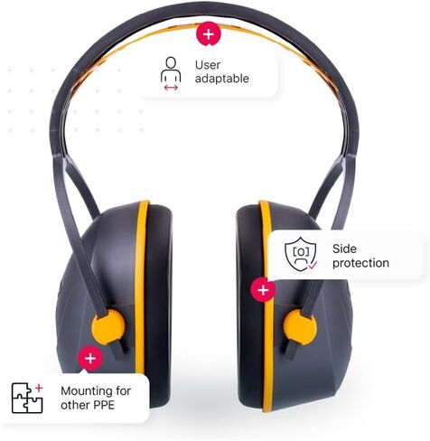 LIBUS L340 حماية السمع، أغطية للأذنين لتقليل الضوضاء، NRR 26db، إطلاق النار، البناء، عصابة رأس مريحة قابلة للتعديل، غطاء أذن قابل للغسل، مناسب تمامًا للبالغين in Saudi Arabia