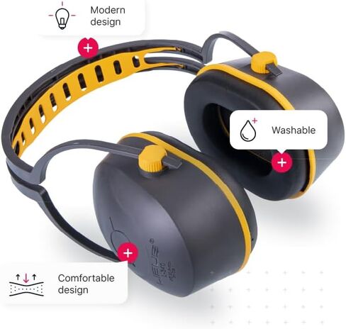 LIBUS L340 حماية السمع، أغطية للأذنين لتقليل الضوضاء، NRR 26db، إطلاق النار، البناء، عصابة رأس مريحة قابلة للتعديل، غطاء أذن قابل للغسل، مناسب تمامًا للبالغين in Saudi Arabia