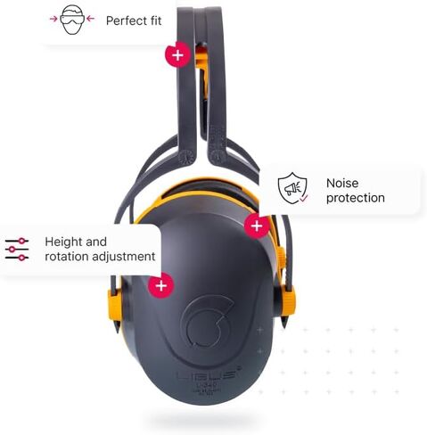 LIBUS L340 حماية السمع، أغطية للأذنين لتقليل الضوضاء، NRR 26db، إطلاق النار، البناء، عصابة رأس مريحة قابلة للتعديل، غطاء أذن قابل للغسل، مناسب تمامًا للبالغين in Saudi Arabia