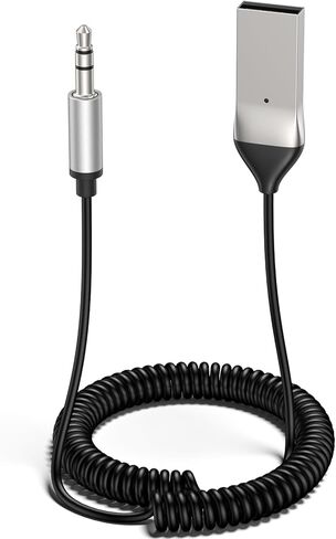محول Meliya Aux إلى بلوتوث 5.3 للسيارة، USB 2.0 إلى 3.5 ملم طقم مقبس استقبال بلوتوث مع مدخل ميكروفون مدمج للمكالمات بدون استخدام اليدين، مكبر صوت السيارة، الصوت المنزلي، بث الموسيقى in Kuwait