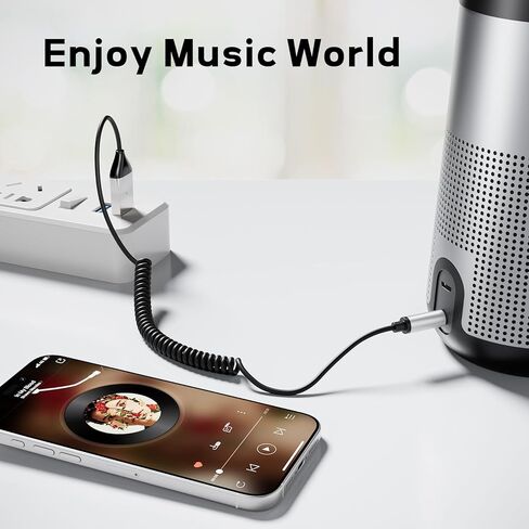 محول Meliya Aux إلى بلوتوث 5.3 للسيارة، USB 2.0 إلى 3.5 ملم طقم مقبس استقبال بلوتوث مع مدخل ميكروفون مدمج للمكالمات بدون استخدام اليدين، مكبر صوت السيارة، الصوت المنزلي، بث الموسيقى in Kuwait