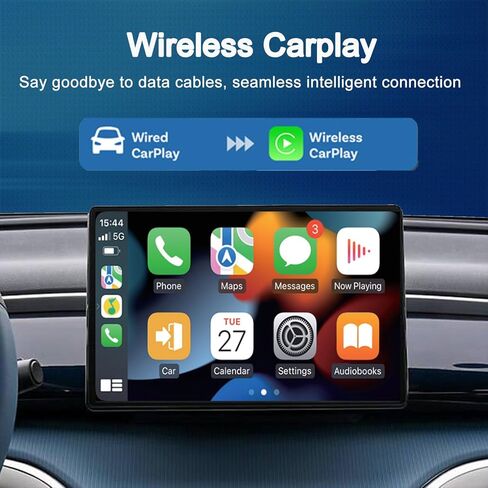 Wireless CarPlay Adapter for Apple Car Play, Small Mini Edition, Converts Factory Wired to Wireless CarPlay, Plug & Play Adapter for Apple iPhone iOS 10+ & Cars from 2015+(2026 Upgrade White) in Saudi Arabia