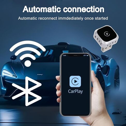 Wireless CarPlay Adapter for Apple Car Play, Small Mini Edition, Converts Factory Wired to Wireless CarPlay, Plug & Play Adapter for Apple iPhone iOS 10+ & Cars from 2015+(2026 Upgrade White) in Saudi Arabia