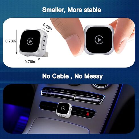 Wireless CarPlay Adapter for Apple Car Play, Small Mini Edition, Converts Factory Wired to Wireless CarPlay, Plug & Play Adapter for Apple iPhone iOS 10+ & Cars from 2015+(2026 Upgrade White) in Saudi Arabia