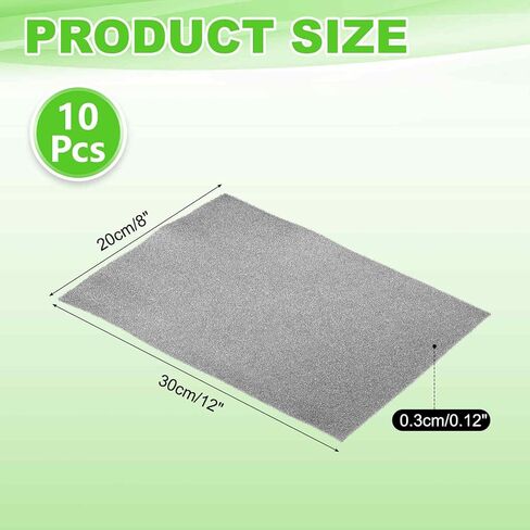 Fan Replacement Filters 10 Pcs Fan Filter Foam Sponge (12" x 8" x 0.12") - Breathable, Soft for Air Compressors Inverter Chassis Vacuum Cleaners in Kuwait