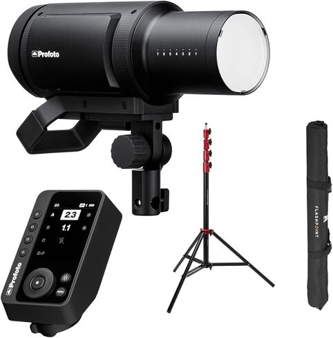 حزمة Profoto Pro-B3 750Ws Monolight التي تعمل بالبطارية مع جهاز إرسال لاسلكي Connect Pro لكاميرا Nikon وحامل مبطن بالهواء مقاس 9.5 بوصة in Saudi Arabia