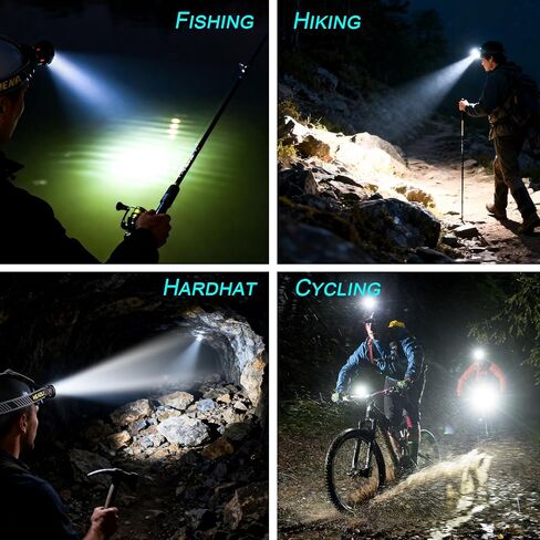 Headlamp Rechargeable 5000 High Lumen: Super Bright LED Head Lamp with Motion Sensor, 9 Modes, IPX7 Waterproof, 90°Adjustable, Zoomable Headlight for Adults Hunting Camping Hiking Running in Saudi Arabia