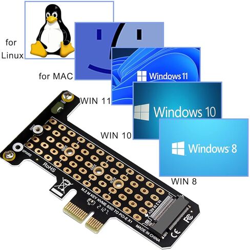 M.2 NVME SSD to PCIe 4.0 Adapter, NVME SSD to PCIe X1 Conversion Adapter with SSD Heatsink Phillips Screwdriver, for 2280/2260/2242/2230/22110 SSD of The M.2 NVME in Saudi Arabia