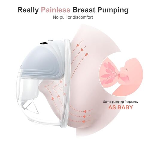 مضخة ثدي يمكن ارتداؤها S21، مضخة ثدي بدون استخدام اليدين مع حقيبة حمل، مضخة رضاعة طبيعية كهربائية محمولة يمكن ارتداؤها مع 3 أوضاع و12 مستوى، 24 ملم، عبوتان باللون الأزرق in Kuwait