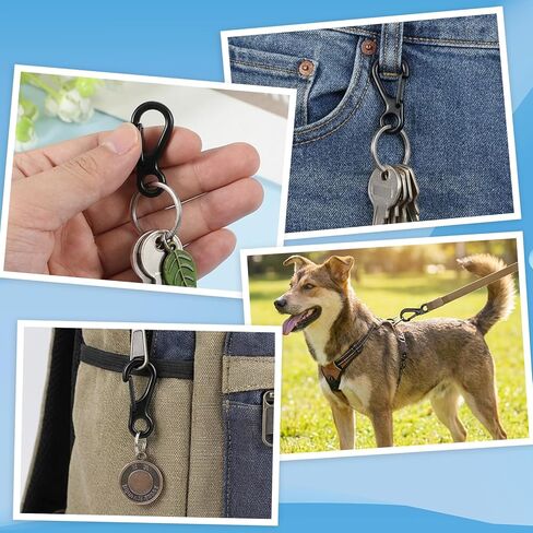 12 PCS Mini Carabiner Clip Small Paracord Clips Metal Tiny Spring Snap Hook Keychains for Backpack Bottle Outdoor Camping Accessories in Saudi Arabia
